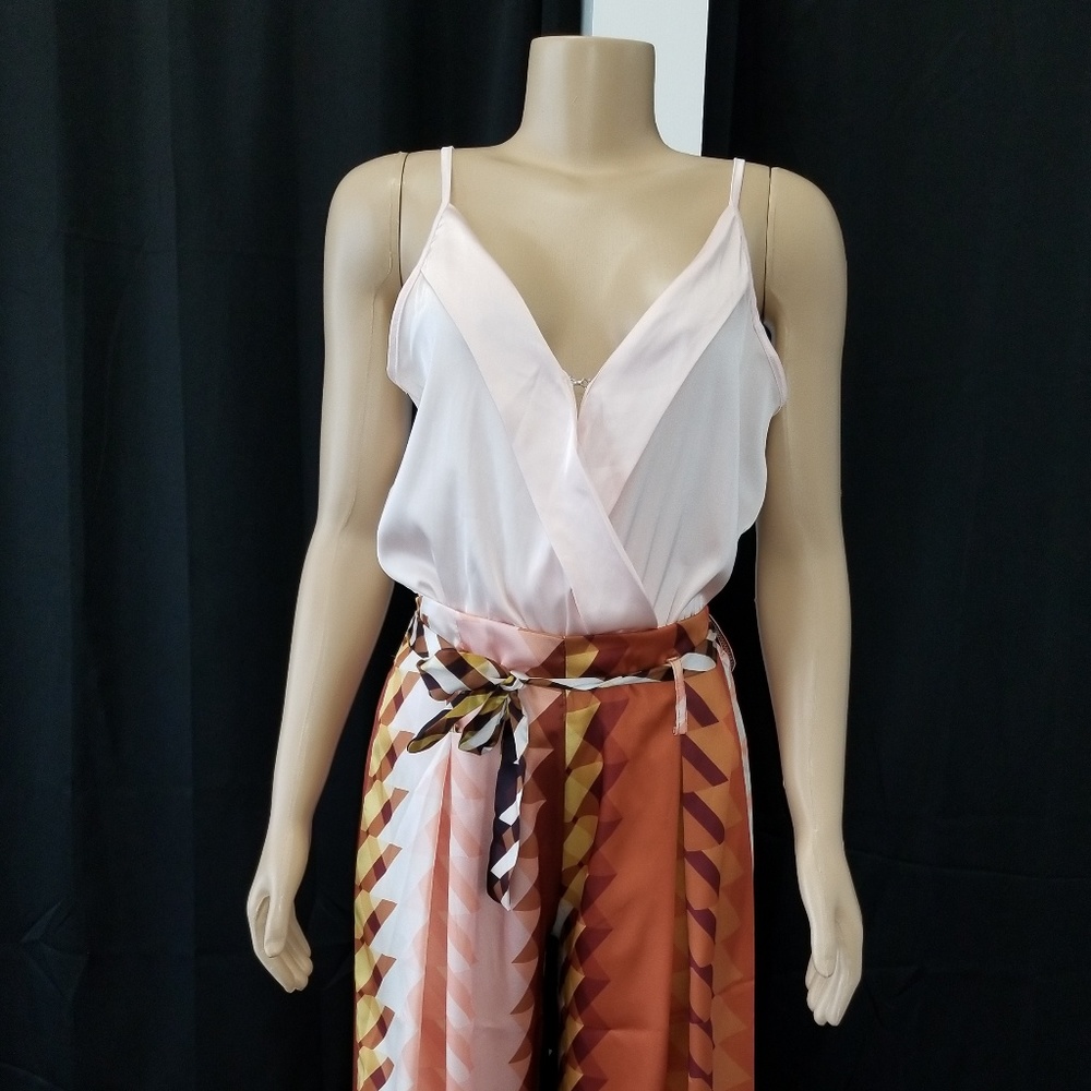 Peach silky bodysuit